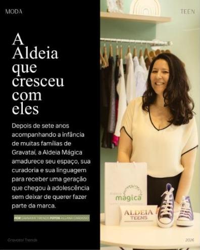 Abertura da matéria A Aldeia que cresceu com eles, Gravataí Trends, 2026